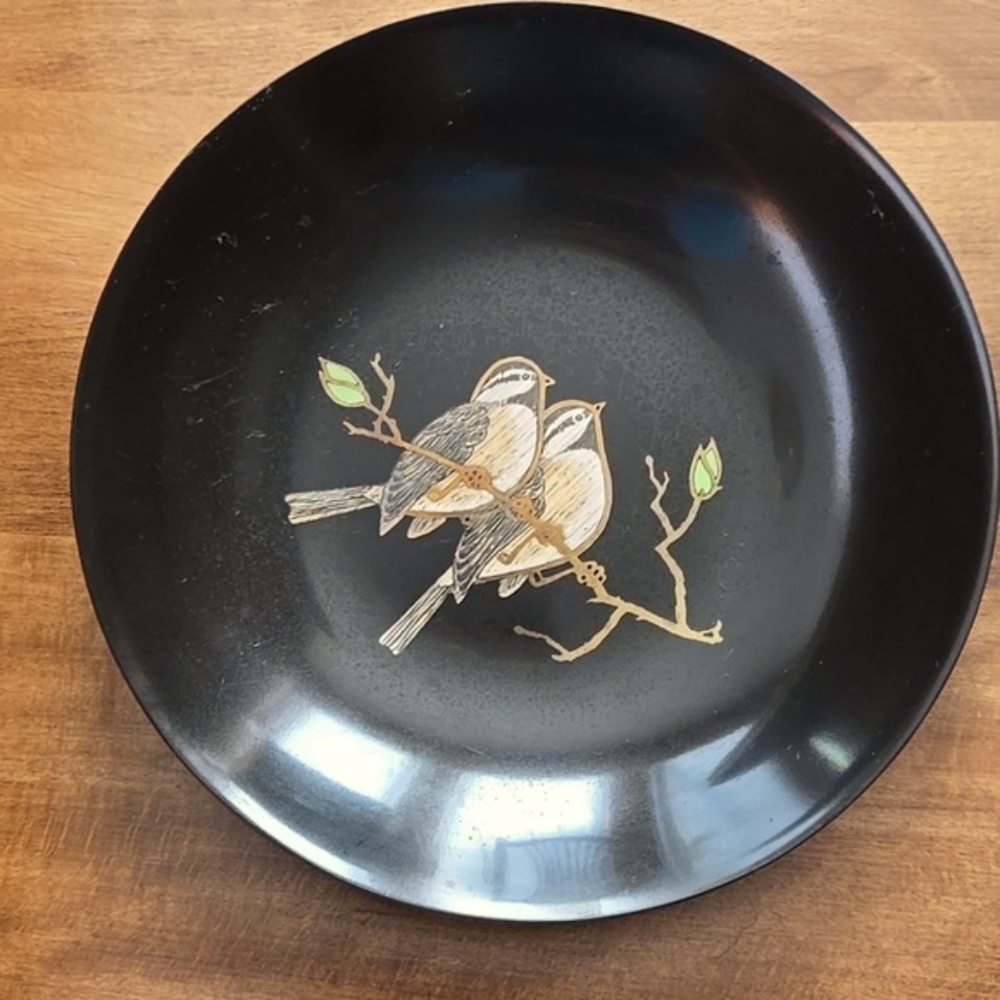 MCM Couroc Inlaid Bird Design Shallow Bowl